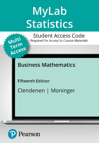 Cover image: MyLab Math with Pearson eText (up to 24 months) Access Code for Business Mathematics 15th edition 9780138306168