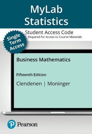 Cover image: MyLab Math with Pearson eText (up to 18-weeks) Access Code for Business Mathematics 15th edition 9780138306182