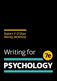 Cover image: Writing for Psychology 7th edition 9780170450256
