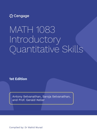 Cover image: CP1278 MATH 1083 Introductory Quantitative Skills 1st edition 9780170478328