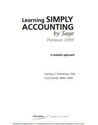 Cover image: Learning Simply Accounting By Sage Premium 2009 10th edition 9780176502188