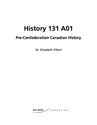 Cover image: Custom: History 131 A01 Pre-Confederation Canadian History 9780176629809