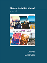 Cover image: Student Activities Manual to accompany Horizons, Canadian Edition 1st edition 9780176559250