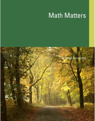 Cover image: Custom: Math Matters, Carleton University 7th edition