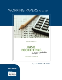 Cover image: Working Papers For Basic Bookkeeping 8th edition 9780176827847