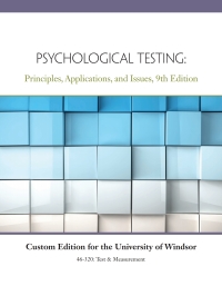 Cover image: Custom eBook: Psychological Testing: Principles, Applications, and Issues - 46-320, University of Windsor 1st edition 9780176784614