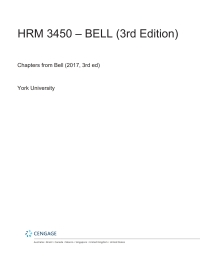 Cover image: Custom: HRM 3450 – BELL (3rd Edition) - Chapters from Bell (2017, 3rd ed), York University 3rd edition 9781337296502