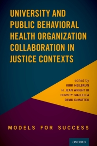 Imagen de portada: University and Public Behavioral Health Organization Collaboration 1st edition 9780190052850