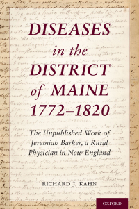 Cover image: Diseases in the District of Maine 1772 - 1820 9780190053253