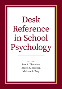 صورة الغلاف: Desk Reference in School Psychology 1st edition 9780190092344