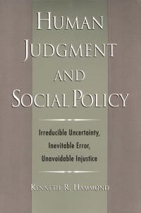Cover image: Human Judgment and Social Policy 9780195143270