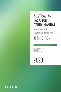 Omslagafbeelding: Australian Taxation Study Manual 2020 30th edition 9780190329365
