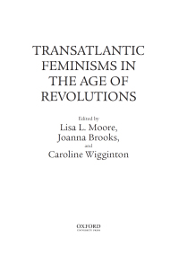 Imagen de portada: Transatlantic Feminisms in the Age of Revolutions 1st edition 9780199743483
