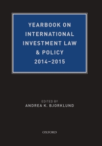 Imagen de portada: Yearbook on International Investment Law & Policy 2014-2015 1st edition 9780190612054