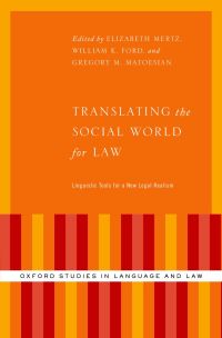 Imagen de portada: Translating the Social World for Law 1st edition 9780199990559