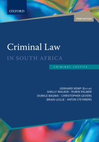 Cover image: Criminal Law in South Africa 3rd edition 9780190723620