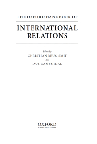 Cover image: The Oxford Handbook of International Relations 1st edition 9780199585588