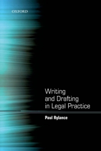 Cover image: Writing and Drafting in Legal Practice 9780199589890