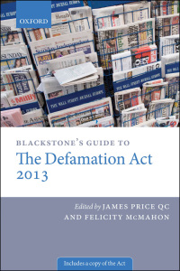 Cover image: Blackstone's Guide to the Defamation Act 1st edition 9780199664214