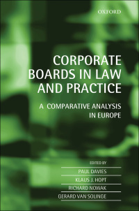 Cover image: Corporate Boards in Law and Practice 1st edition 9780198705154