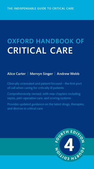Cover image: Oxford Handbook of Critical Care 4th edition 9780199688876