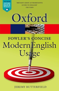 Cover image: Fowler's Concise Dictionary of Modern English Usage 3rd edition 9780199666317