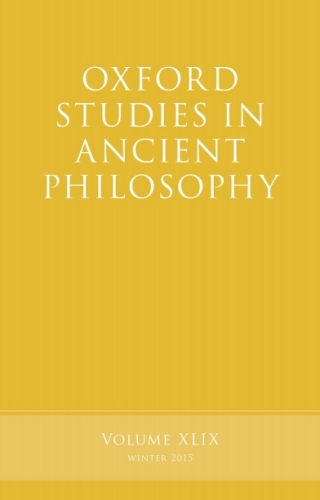Cover image: Oxford Studies in Ancient Philosophy, Volume 49 1st edition 9780198749608