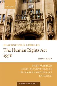 Cover image: Blackstone's Guide to the Human Rights Act 1998 7th edition 9780198705758