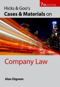 Cover image: Hicks & Goo's Cases and Materials on Company Law 7th edition 9780199564293