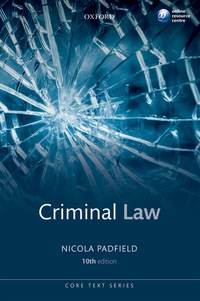 Cover image: Criminal Law 10th edition 9780198778318