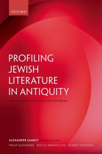 صورة الغلاف: Profiling Jewish Literature in Antiquity 9780199684328