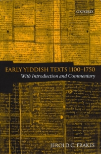 Cover image: Early Yiddish Texts 1100-1750 9780199266142