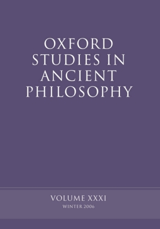 Imagen de portada: Oxford Studies in Ancient Philosophy XXXI 1st edition 9780199204229