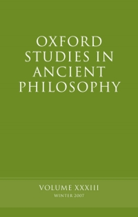 Imagen de portada: Oxford Studies in Ancient Philosophy XXXIII 1st edition 9780199238019