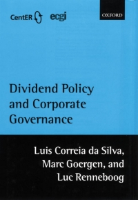 Cover image: Dividend Policy and Corporate Governance 9780199259304