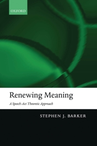 Cover image: Renewing Meaning 9780199263660
