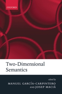 Imagen de portada: Two-Dimensional Semantics 1st edition 9780199271955