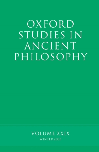 Cover image: Oxford Studies in Ancient Philosophy XXX 1st edition 9780199287475