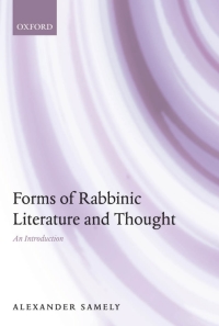 Cover image: Forms of Rabbinic Literature and Thought 9780199296736