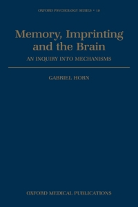 Imagen de portada: Memory, Imprinting, and the Brain 9780198521563