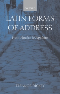 Imagen de portada: Latin Forms of Address 9780199239054