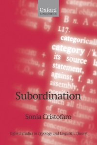 Imagen de portada: Subordination 9780199282005