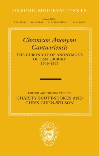 Cover image: Chronicon Anonymi Cantuariensis 1st edition 9780199297146