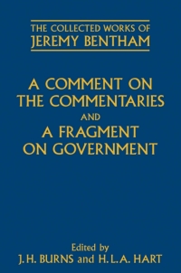 Cover image: A Comment on the Commentaries and A Fragment on Government 9780199553471