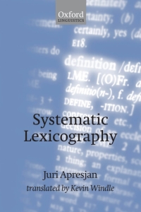 Cover image: Systematic Lexicography 9780199554256