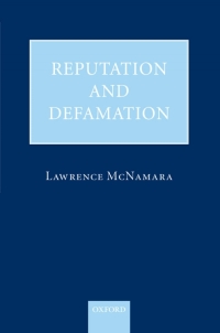 Cover image: Reputation and Defamation 9780199231454