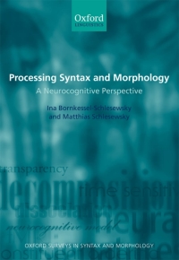 Cover image: Processing Syntax and Morphology 9780199207824