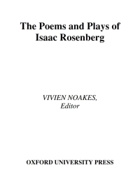 Titelbild: The Poems and Plays of Isaac Rosenberg 1st edition 9780198187158