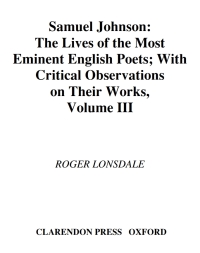 Cover image: Samuel Johnson's Lives of the Poets 1st edition 9780199284818