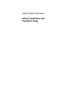 Imagen de portada: Adverse Syndromes and Psychiatric Drugs 1st edition 9780198527480